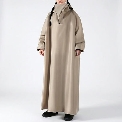 Long Hooded Riding Rain Jacket