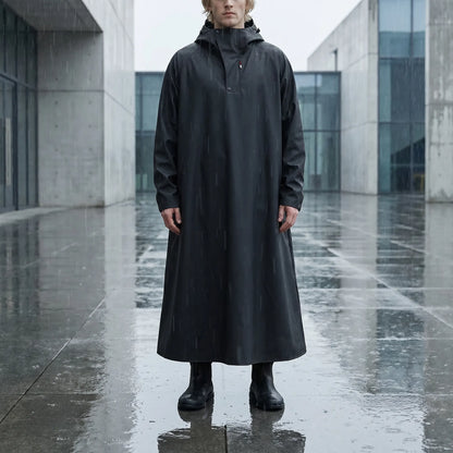 Long Hooded Riding Rain Jacket