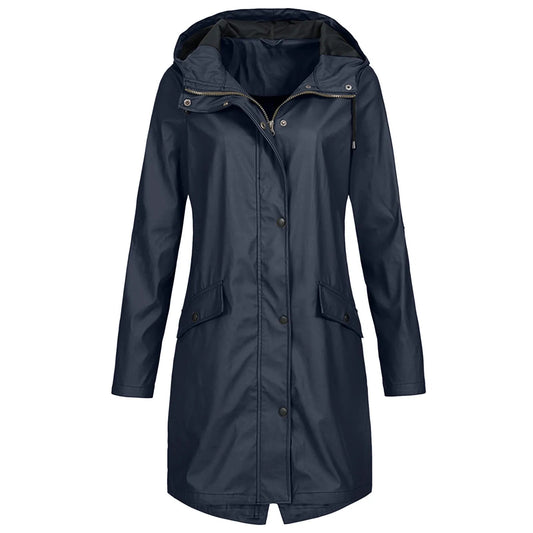 Long Waterproof Hooded Raincoat