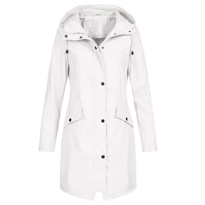 Long Waterproof Hooded Raincoat