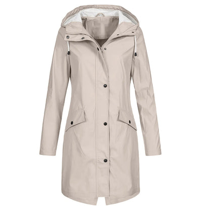 Long Waterproof Hooded Raincoat