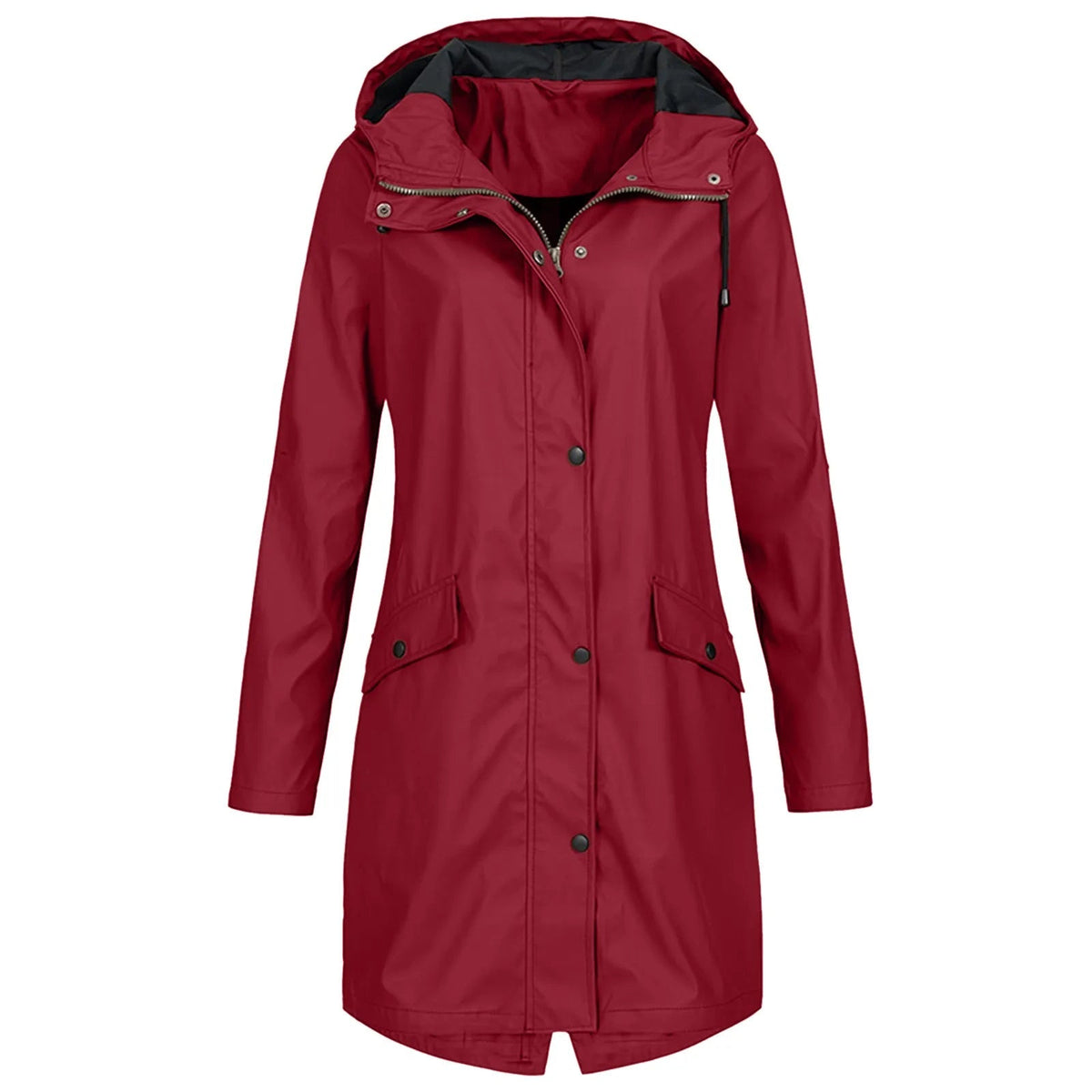 Long Waterproof Hooded Raincoat