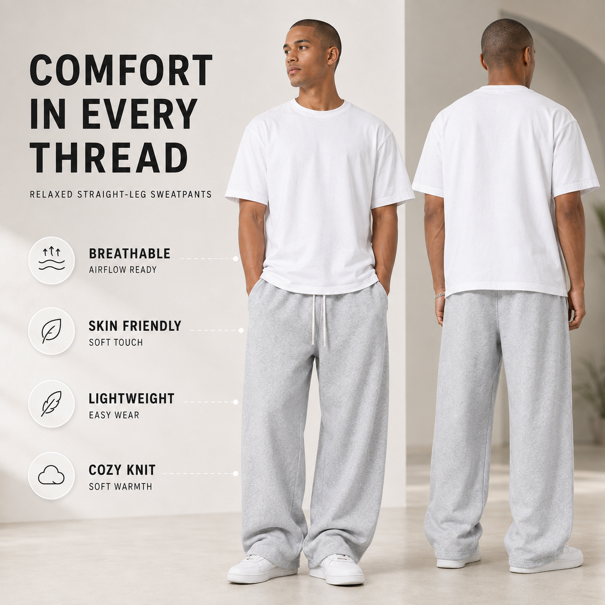 Loose-Fitting Long Sweatpants
