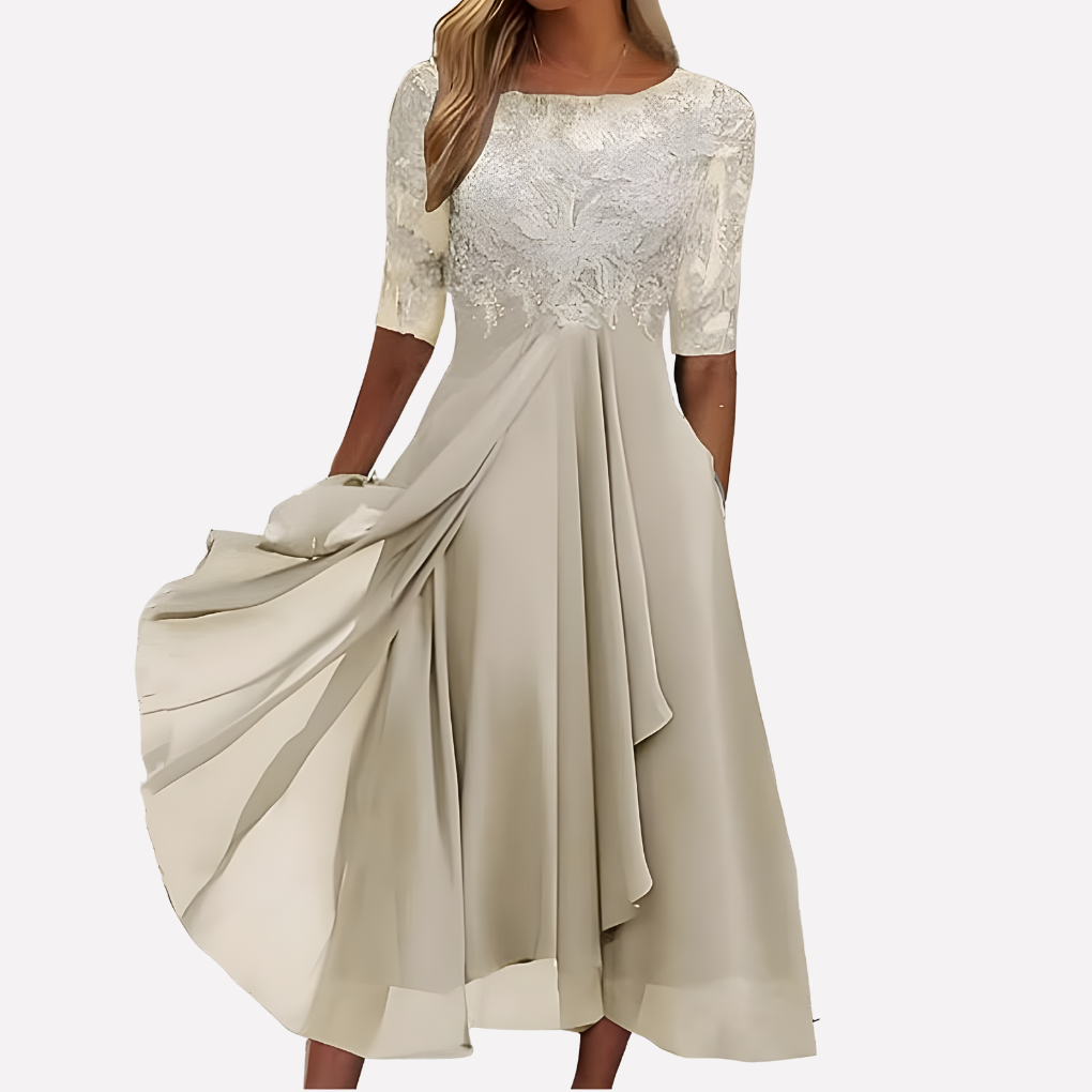 Image of Lori | Women's Lace A-Line Midi Dress