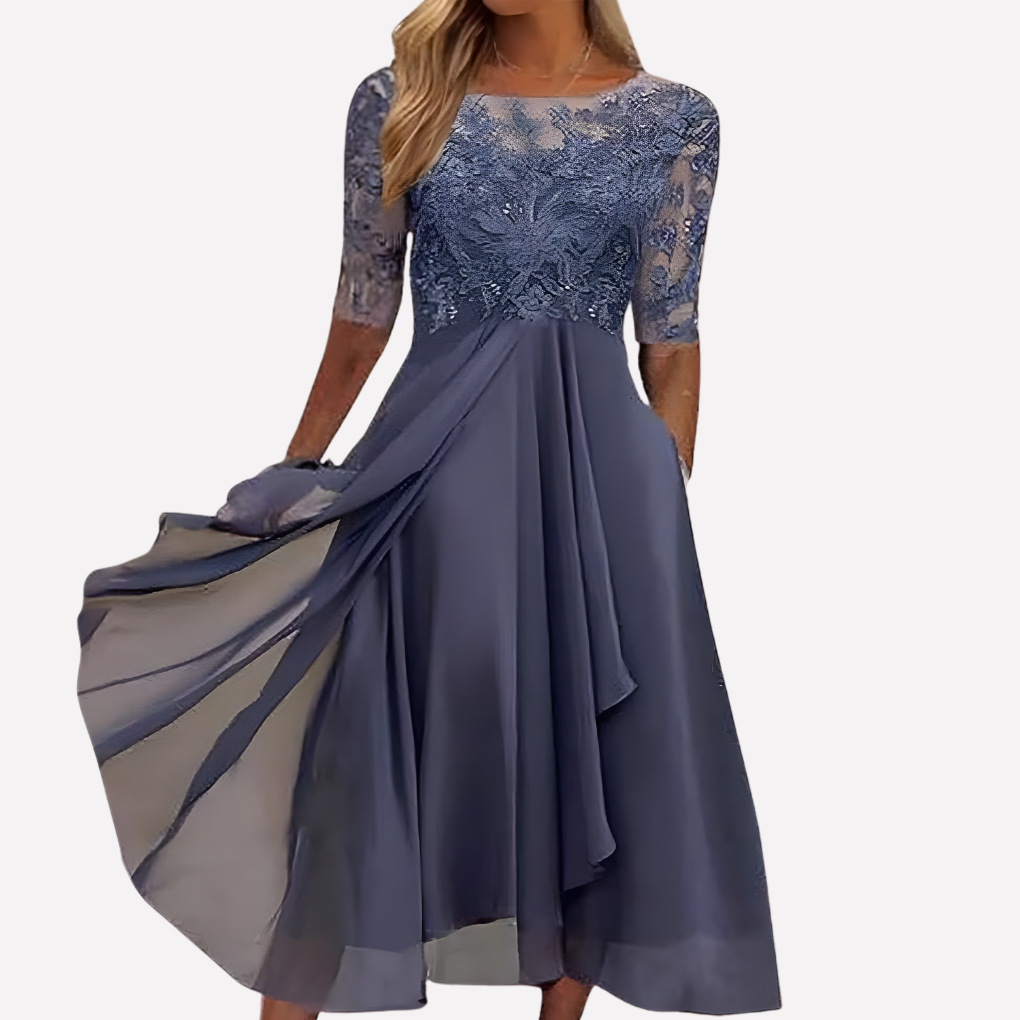 Image of Lori | Women's Lace A-Line Midi Dress