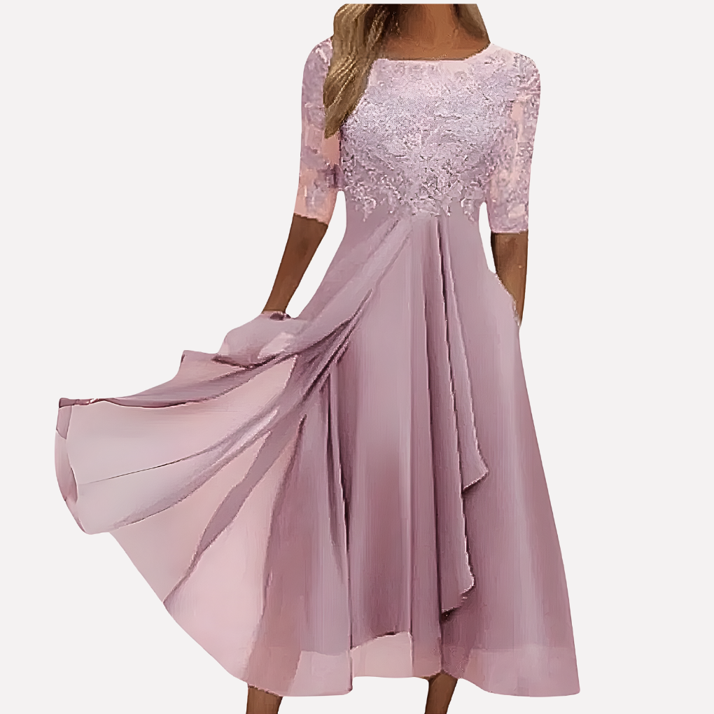 Image of Lori | Women's Lace A-Line Midi Dress