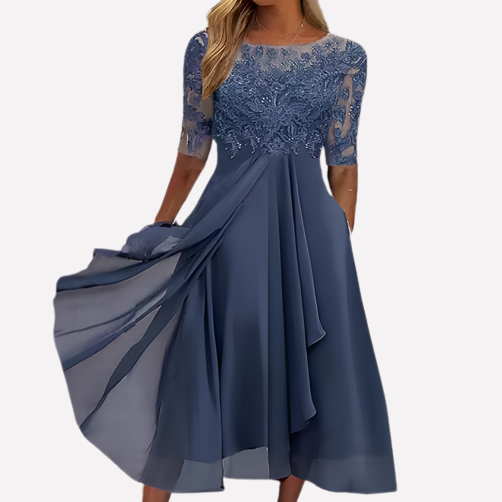 Image of Lori | Women's Lace A-Line Midi Dress