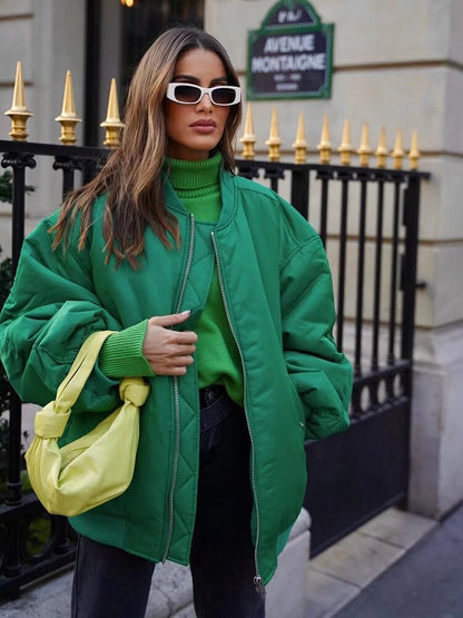 Marcia | Women's Oversized Bomber Jacket - Image 4