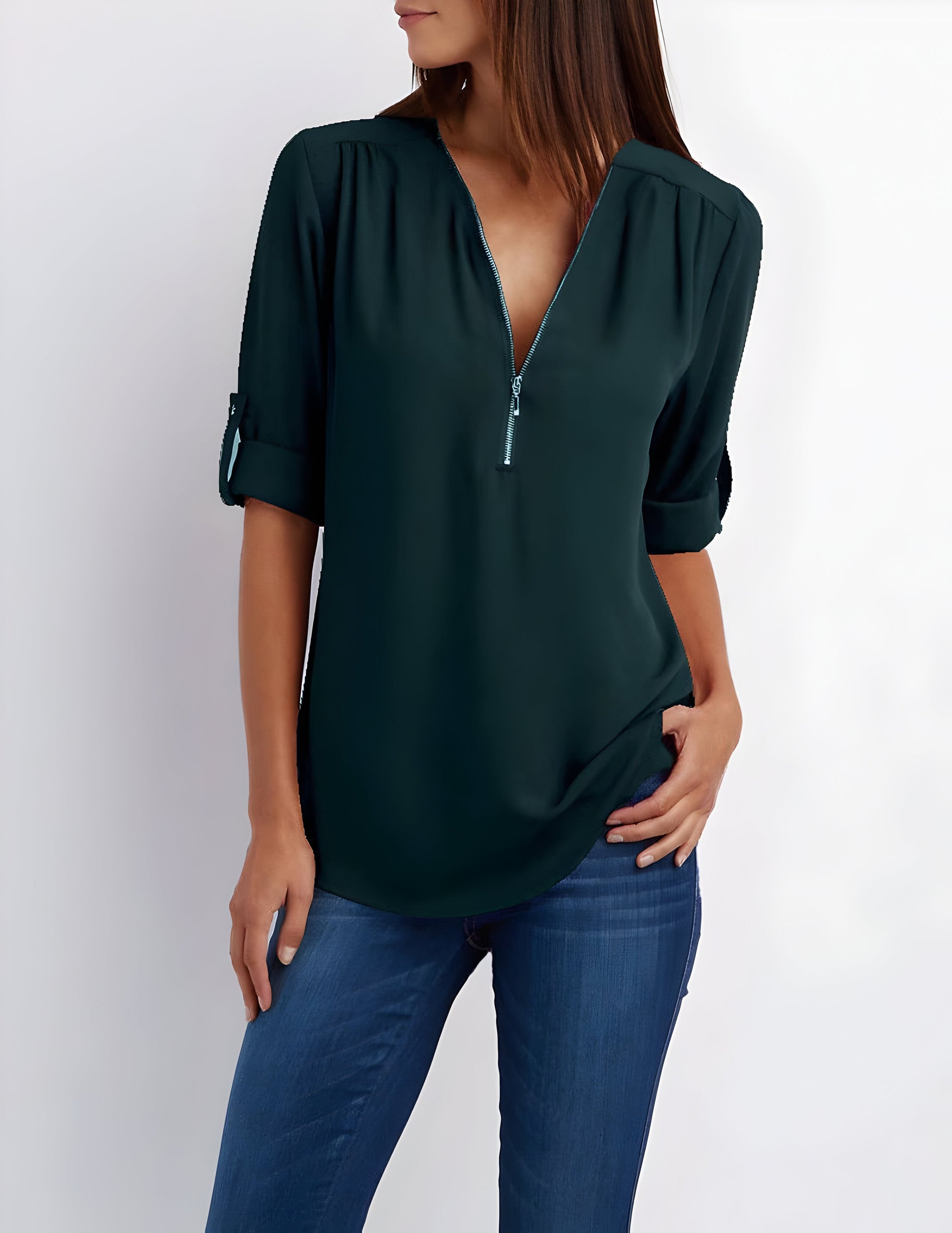 Image of Maisie | Women's Zip Front Blouse