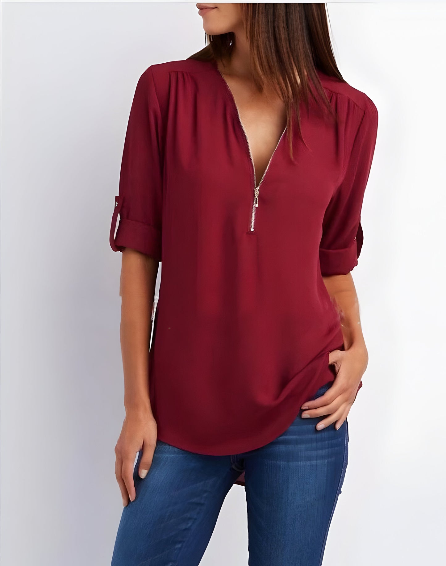 Image of Maisie | Women's Zip Front Blouse