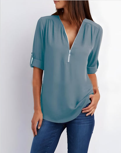 Image of Maisie | Women's Zip Front Blouse