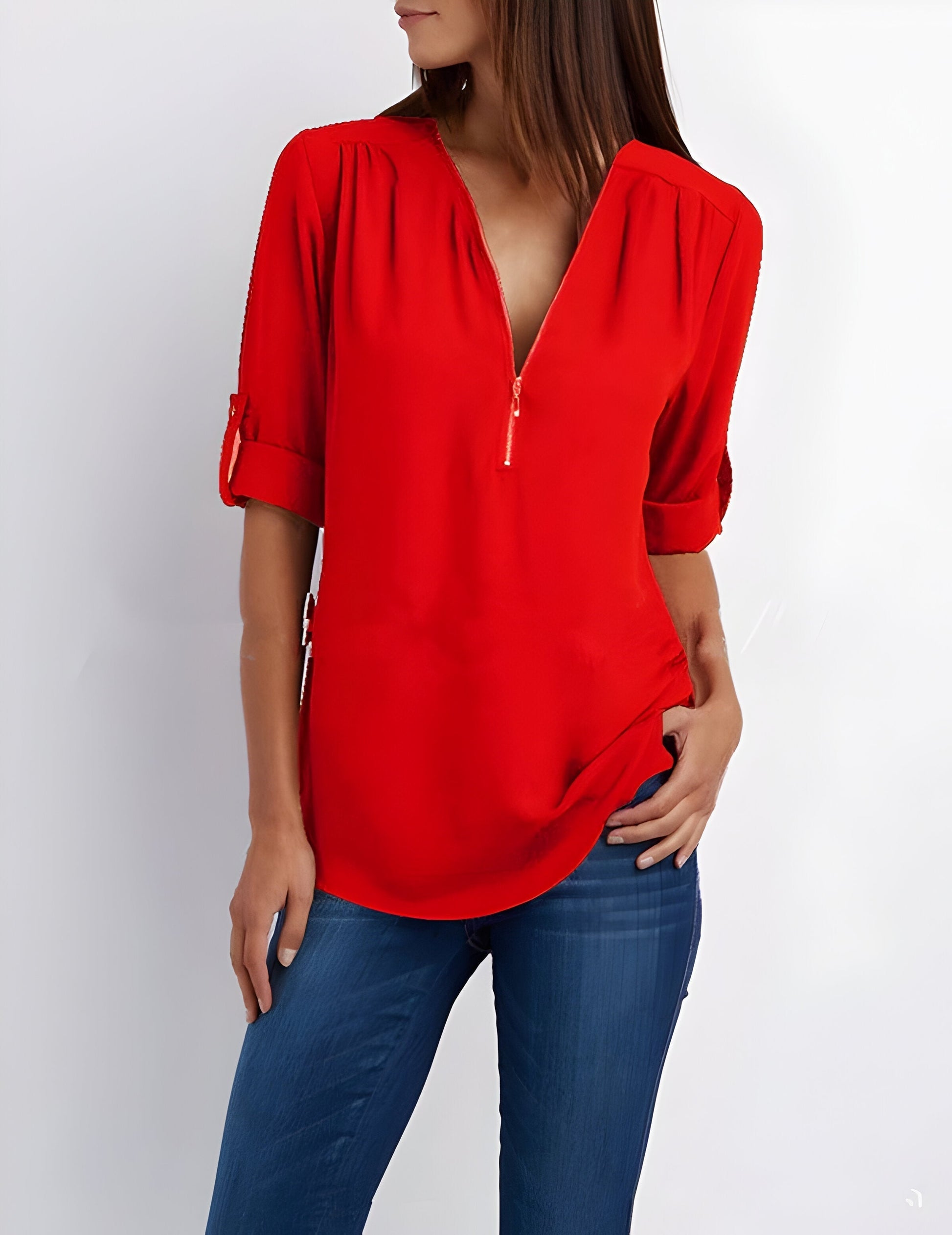 Image of Maisie | Women's Zip Front Blouse