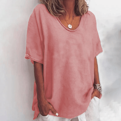 Image of Marcia | Women's Oversized V-Neck Blouse