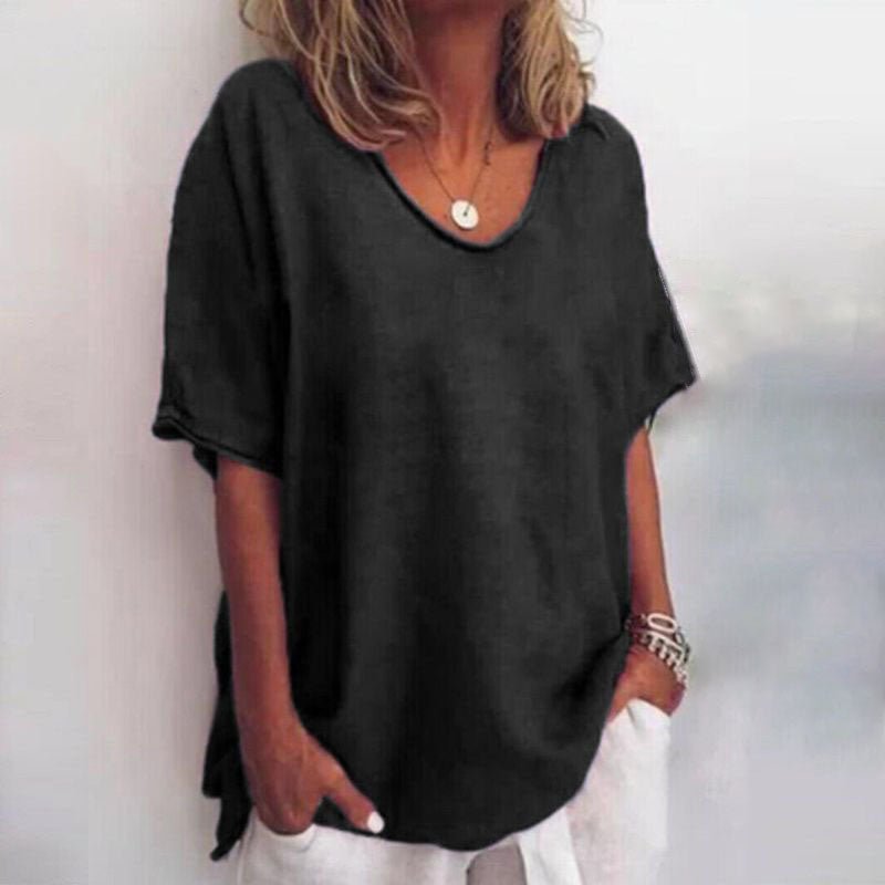 Image of Marcia | Women's Oversized V-Neck Blouse