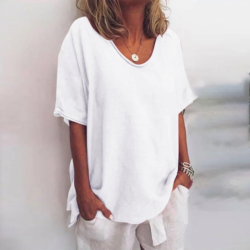 Image of Marcia | Women's Oversized V-Neck Blouse