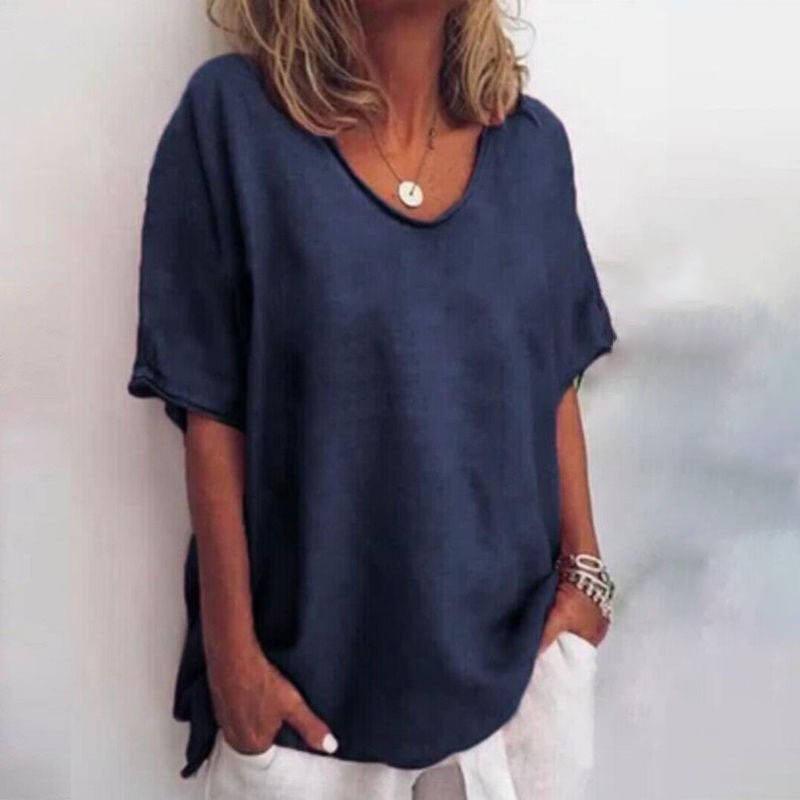Image of Marcia | Women's Oversized V-Neck Blouse