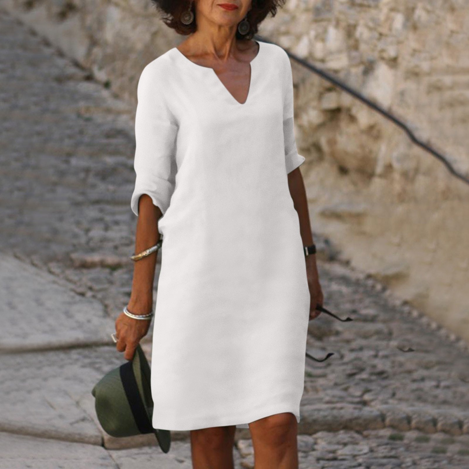 Image of Marissa | Women's V-Neck Midi Dress