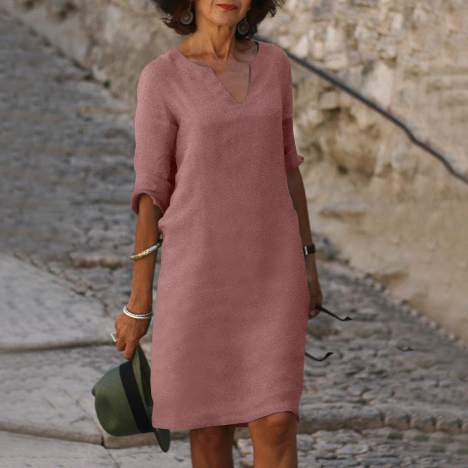 Image of Marissa | Women's V-Neck Midi Dress