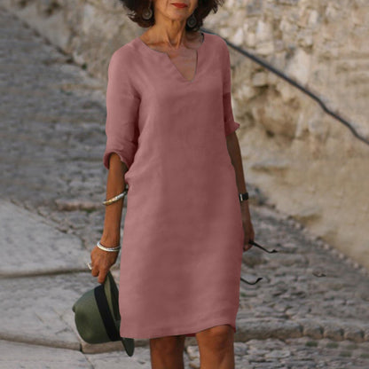 Image of Marissa | Women's V-Neck Midi Dress