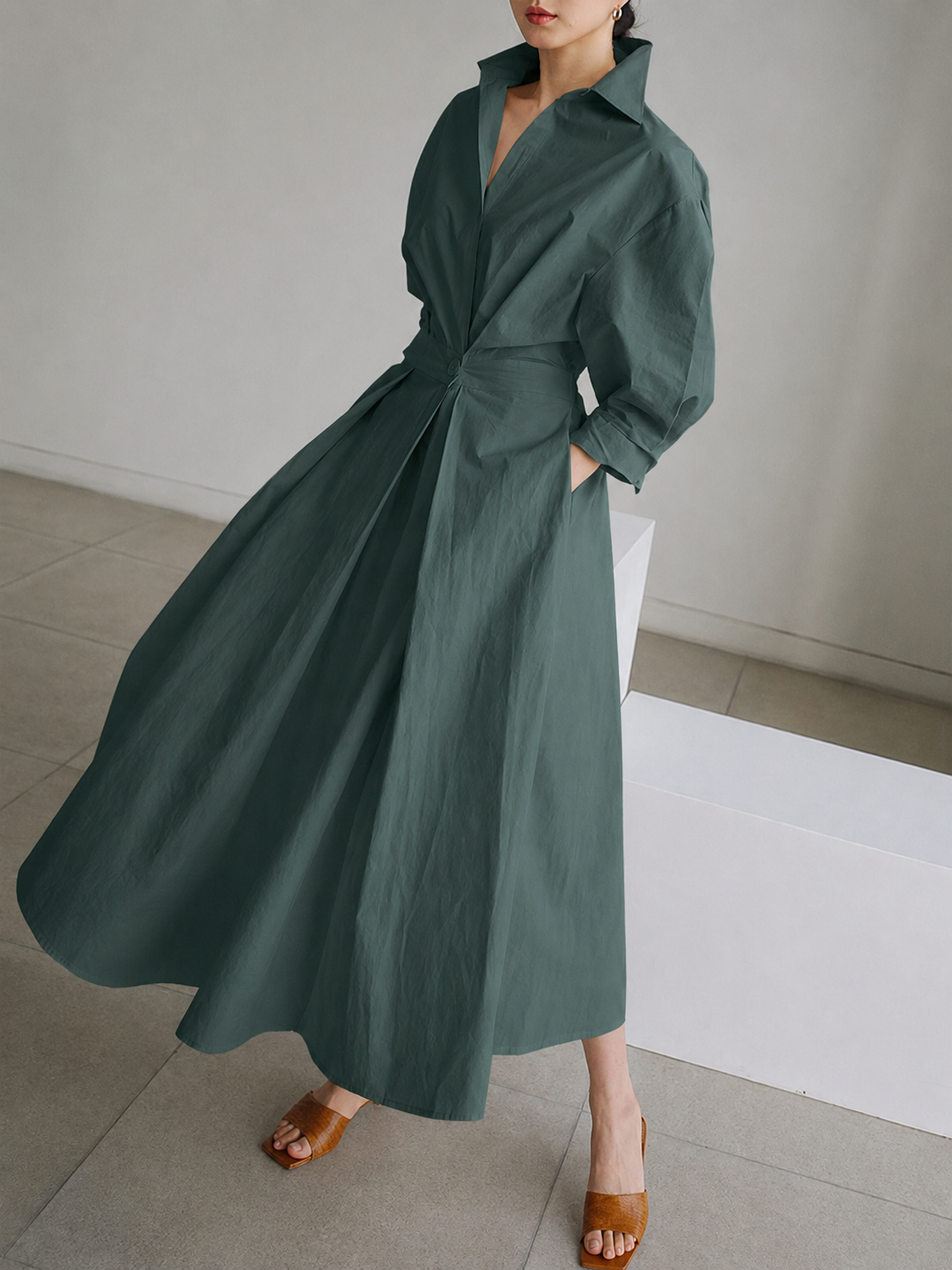 Mathilda | Elegant Shirt Dress with Buttons - Image 2