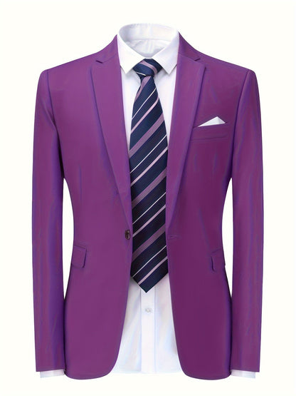 Men's Breathable Tailored-Fit Office Blazer Jacket