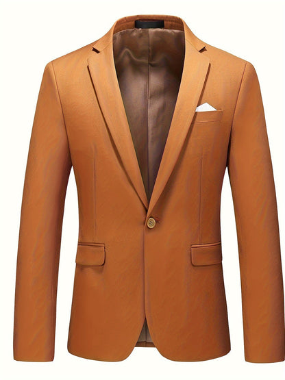 Men's Breathable Tailored-Fit Office Blazer Jacket