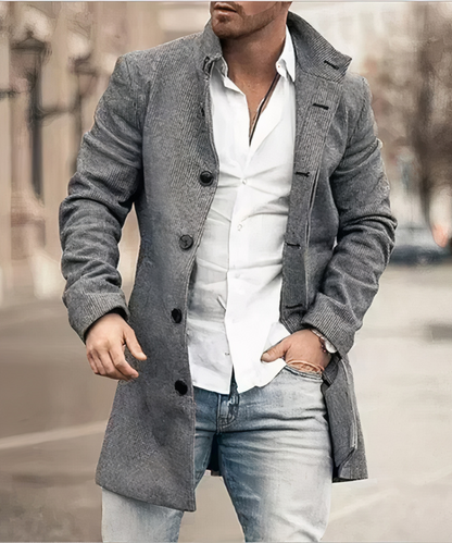 Men's Button Trench Coat