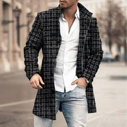 Men's Button Trench Coat