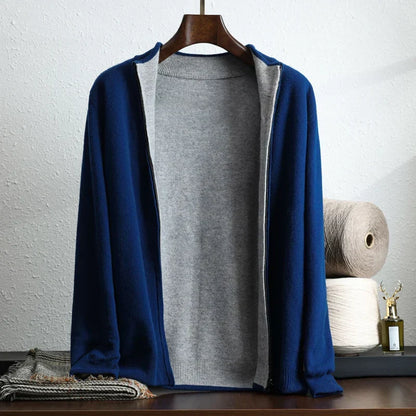 Men's Casual Long-Sleeve Open-Front Cardigan