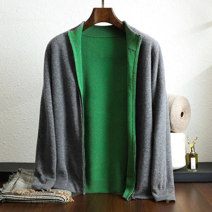 Men's Casual Long-Sleeve Open-Front Cardigan