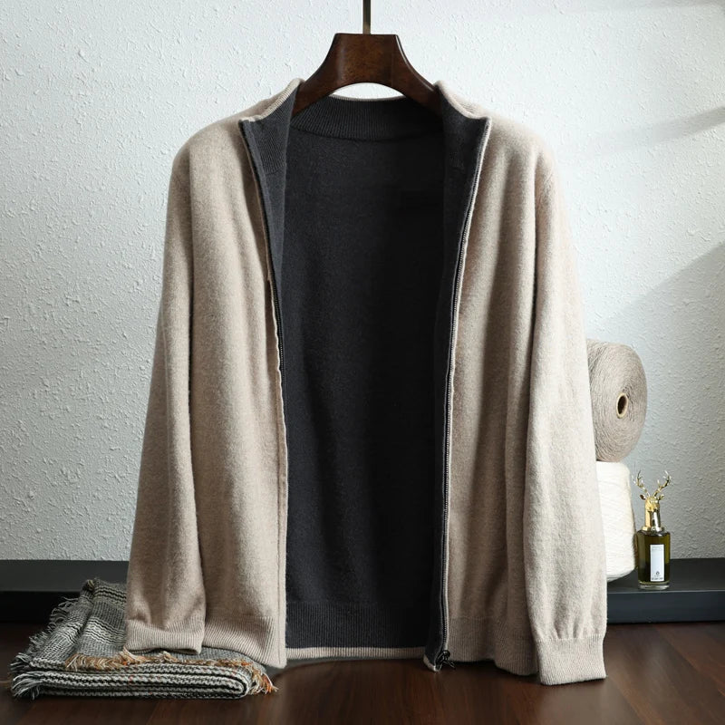 Men's Casual Long-Sleeve Open-Front Cardigan