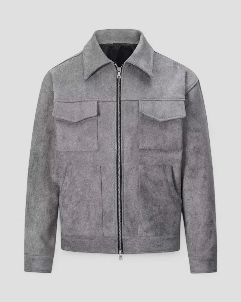 Men's Casual Zip-Up Jacket with Pockets