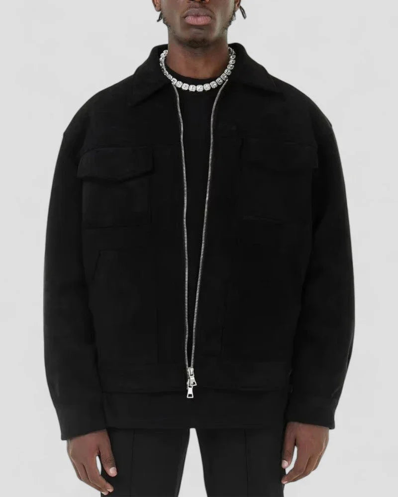 Men's Casual Zip-Up Jacket with Pockets