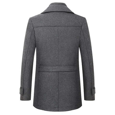 Men's Double-Breasted Coat, Windproof and Warm-Lined