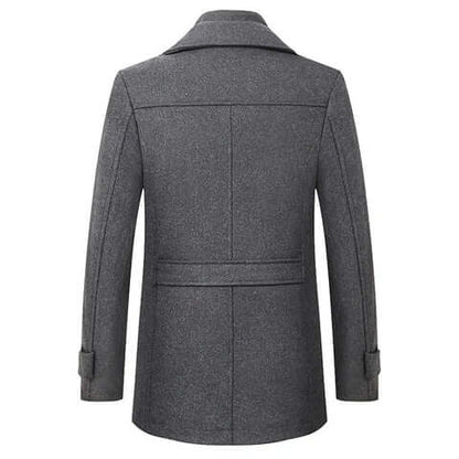 Men's Double-Breasted Coat, Windproof and Warm-Lined