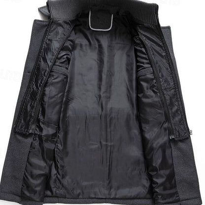 Men's Double-Breasted Tailored Wool Overcoat