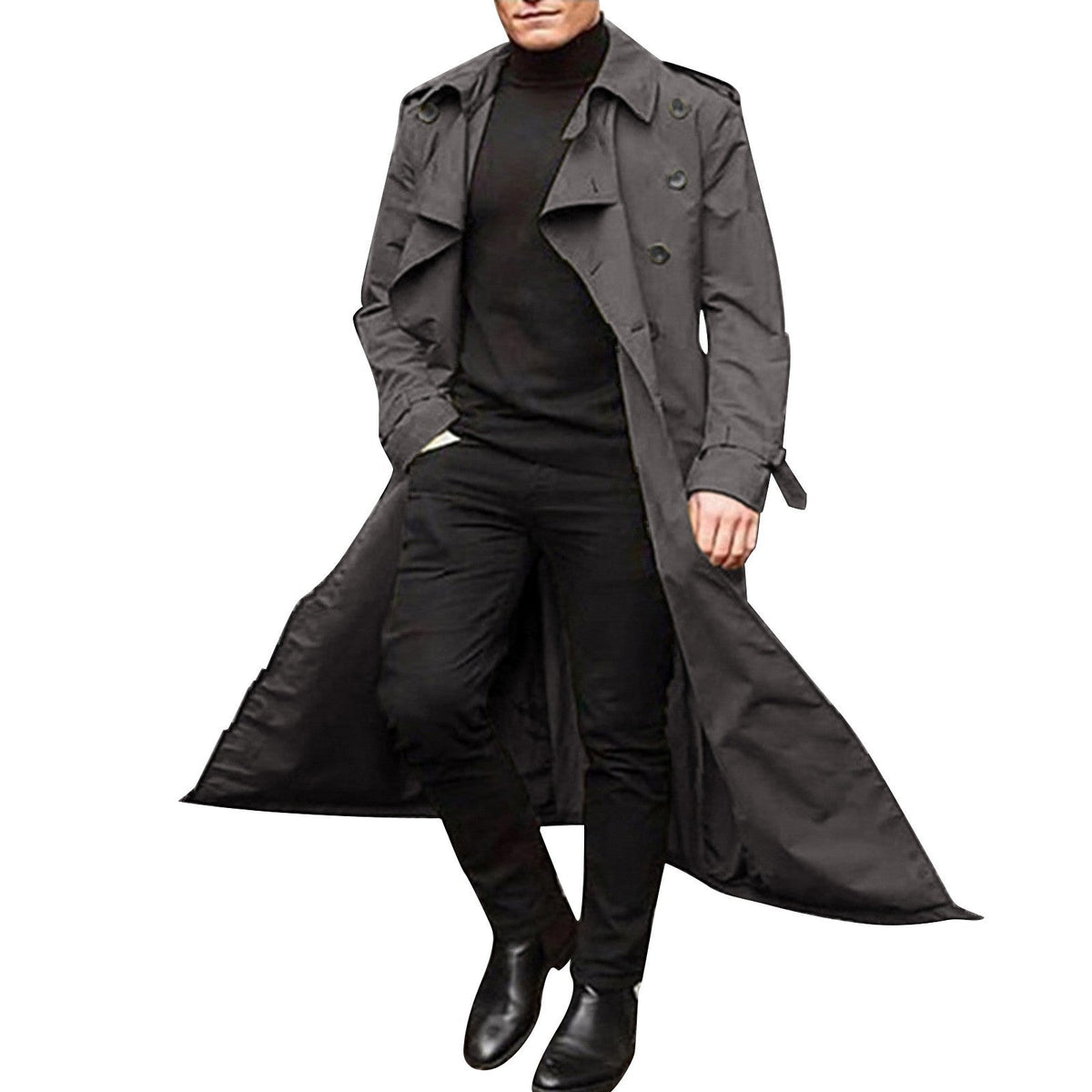 Men's Elegant Double-Breasted Trench Coat