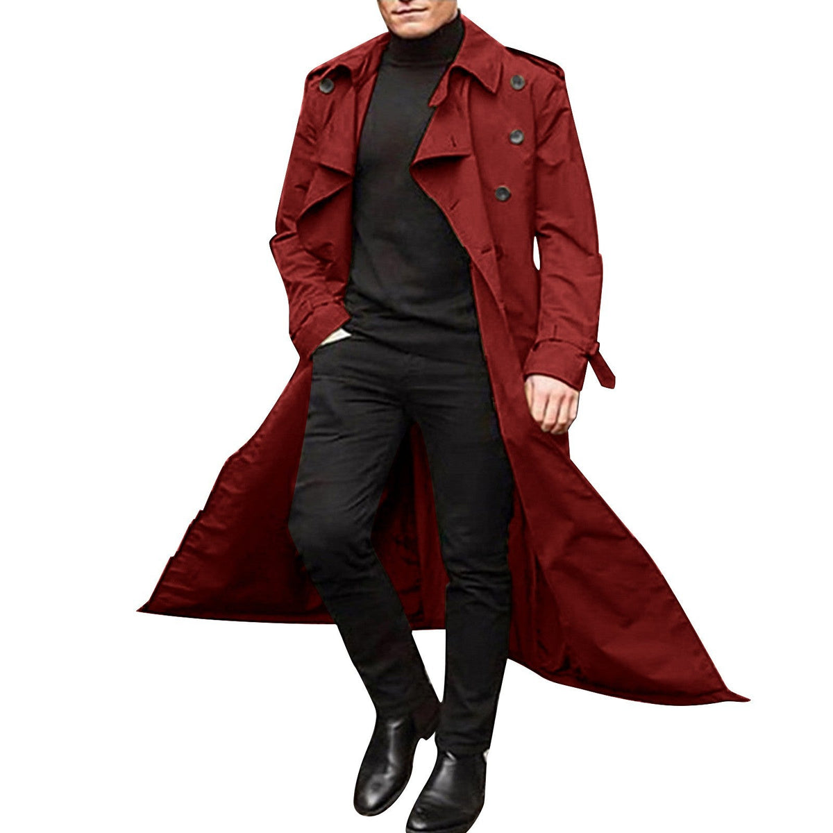 Men's Elegant Double-Breasted Trench Coat