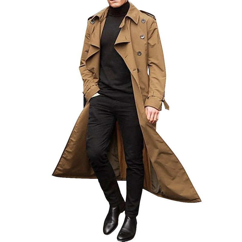Men's Elegant Double-Breasted Trench Coat