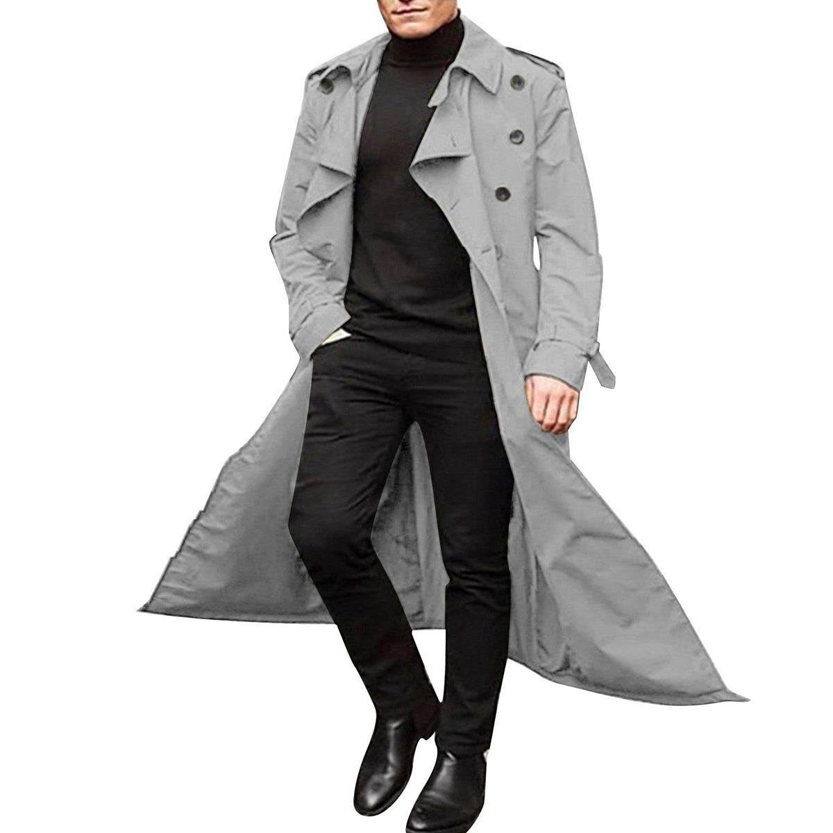 Men's Elegant Double-Breasted Trench Coat
