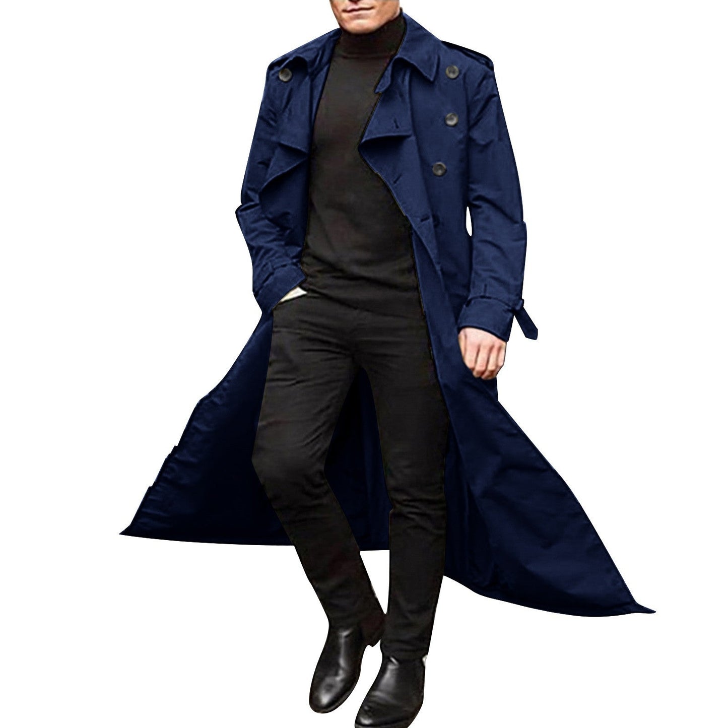 Men's Elegant Double-Breasted Trench Coat