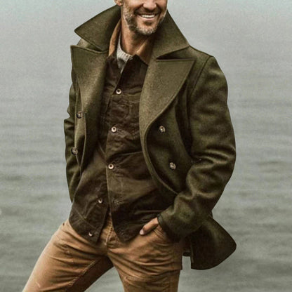 Men's Elegant Wool Peacoat