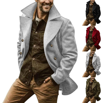Men's Elegant Wool Peacoat