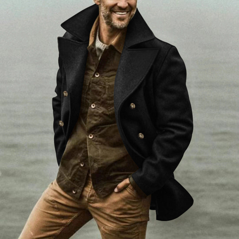Men's Elegant Wool Peacoat