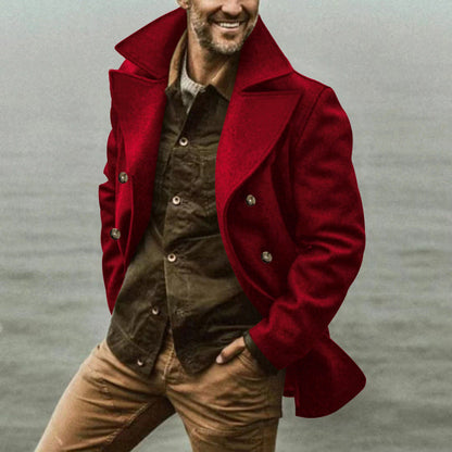 Men's Elegant Wool Peacoat