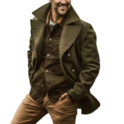 Men's Elegant Wool Peacoat