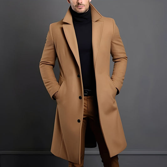 Men's Elegant Wool Trench Coat