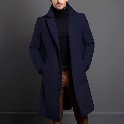 Men's Elegant Wool Trench Coat