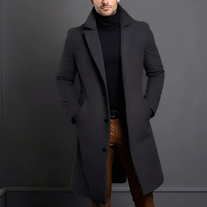 Men's Elegant Wool Trench Coat