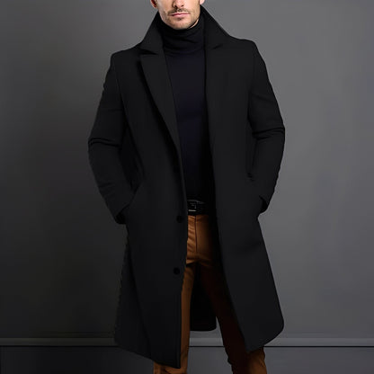 Men's Elegant Wool Trench Coat
